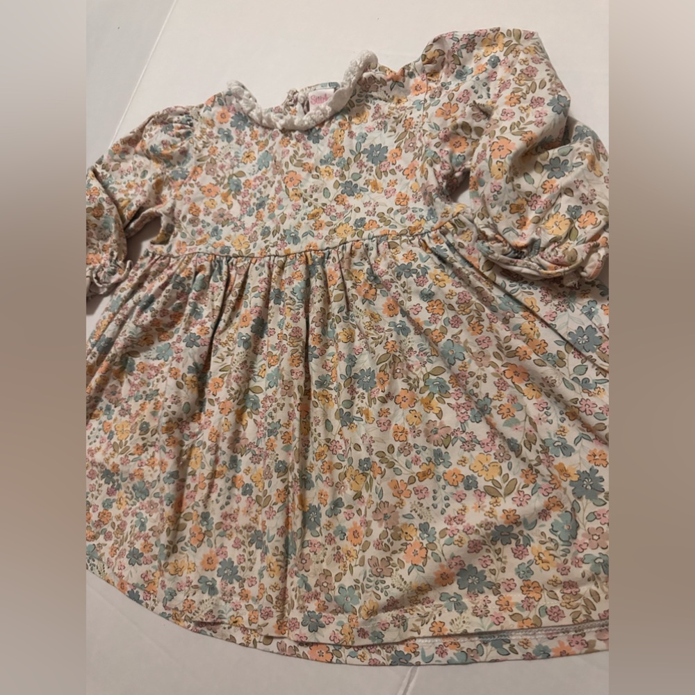 Stitchy Fish Cream Puff Sleeve Dress